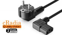 Cable de alimentación cRadia Schuco Macho - SFO IEC C13 conector en ángulo recto (1.8m - 5m)