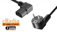 Cable de alimentación cRadia Schuco Macho - SFO IEC C13 conector en ángulo recto (1.8m - 5m)