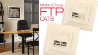 Caja empotrable STP DUAL+ inclinada Cat.6 Marfil