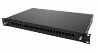 Gaveta 19" Fibra Óptica 1U 24LC duplex SC Simplex com cassete 24 fibras preto