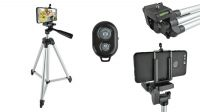 Tripode de alumínio viaje para cámara/smartphone con mando 0.45m - 1.3m