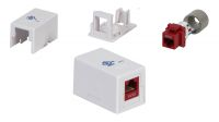 Caixa de superficie 1xRJ 45 UTP Dual Cat.6 vermelho (rosca)