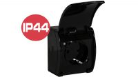 Caixa superfície Schuko F 16A IP44 preto