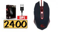 Rato óptico Gaming 2400 Dpi preto/vermelho