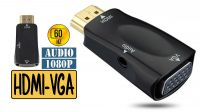 Adaptador HDMI a VGA y Audio Negro