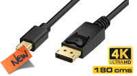 Cabo mini Displayport a Displayport V1.2 4K@30Hz preto 1.8m