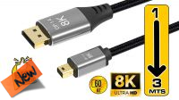 Cabo mini DisplayPort a DisplayPort V1.4   8K@60Hz,4K@120Hz preto