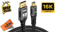 Cabo mini DisplayPort a DisplayPort V2.1 16K@60Hz, 8K@120Hz, 4K@240Hz preto 2m