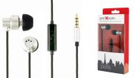 Auricular e microfone Jack 3.5mm metal Paris cinza