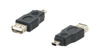 Adaptador USB A Fêmea a USB Mini B 05P Macho preto