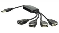 Hub USB 2.0 4 puertos Negro 0.15m