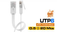 Cable de red U/UTP Cat. 6 PHASAK Flat CU Blanco