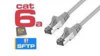 Cabos de rede Cat.6a S-FTP RJ45 AWG26/7 cinzentos