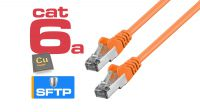 Cabos de rede Cat.6a S/FTP RJ-45 AWG26/7 laranja