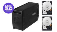 Caja externa KEPLER 2 x 3.5" SATA USB 2.0 Negra