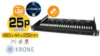 Painel KRONE de 19" para telefone com 25 portas PCB