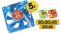 Ventilador KEPLER 80x80 com 4 led's (5 unidades)
