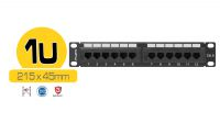 Painel Transferencia 12 Portas 1U 10" CAT.6 - Negro