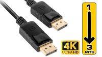 Cable Displayport v1.2 M/M 4K 1M Negro
