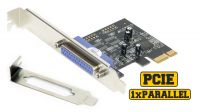 Placa Longshine PCI-E 1 porta paralela com opção de baixo perfil