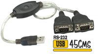 Adaptador USB a puerto serie 2 x DB09P Macho chipset Prolific PL-2303RA