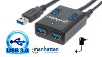 Hub USB 3.0 4p. com alimentação preto