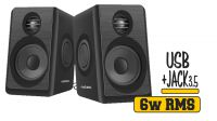 Coluna NATEC 2.0 LYNX USB 6W RMS Negra