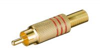 Conector dourado A/V RCA macho para cabo 6mm soldar