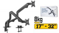 Suporte de monitor a gás 2x LCD/TFT 13-27" secretária articulado preto