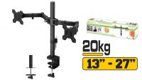 Suporte de mesa com aperto para 2 monitores 13~27" 20KG preto