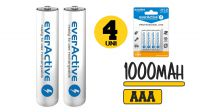 Pila AAA recargable 1050mAh Ni-MH en blister (4unid.) lista para usar