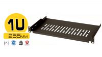 Prateleira 1U fixa 255 mm. negro