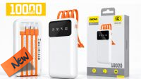 Powerbank USB bateria 10000mAh  2xUSB-C - USB-A lightning max. 3Amp branco