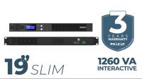 SAI PHASAK Rack 1500VA LCD Slim 1U Interactivo Onda Sinusoidal Pura