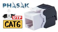 Conector Keystone Phasak UTP Cat.6 toolless 180º branco