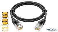 Cabo de rede Slim U/UTP  Cat. 6A  CU LSZH preto