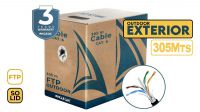 Bobine de cabo de exterior FTP Cat.6 sólido Phasak preto CCA AWG23