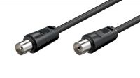 Cabo coaxial 75 Ohm de antena Macho/Fêmea preto 10Mts