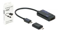 Cabo adaptador MHL 3.0 a HDMI 4K preto 0.2m