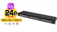 Painel de transferência 19" Cat. 6A FTP Dual 24p 1U