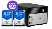 Caixa externa para 2 discos 2.5" SATA.