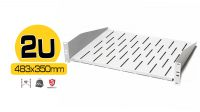 Prateleira perfurada para rack 19" 2U cinzenta