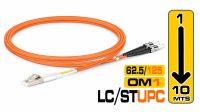 Cabo de fibra óptica DX OM1 62.5/125 ST a LC UPC