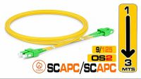 Cabo de fibra óptica SM OS2 9/125 SC-SC/APC LSZH DX amarelo