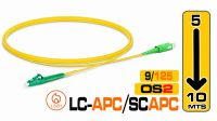 Cabo fibra óptica SM OS2(G657A2) 9/125 SC-LC/APC SX 3.0mm LSZH amarelo