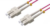 Cable de fibra óptica MM OM4 50/125 SC/UPC - SC/UPC DX LSZH violeta