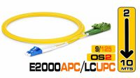 Cabo fibra óptica SM OS2 9/125µ  LSH E2000®/APC -LC/UPC  DX