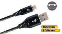 Cable USB A Macho a Micro B Macho con revestimento en nylon