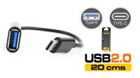Cable USB OTG C Macho a USB 2.0 hembra blister 20cm