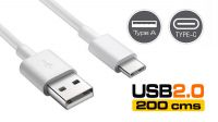 Cable USB 3.1 C Macho a USB 2.0 A Macho Blanco 2m